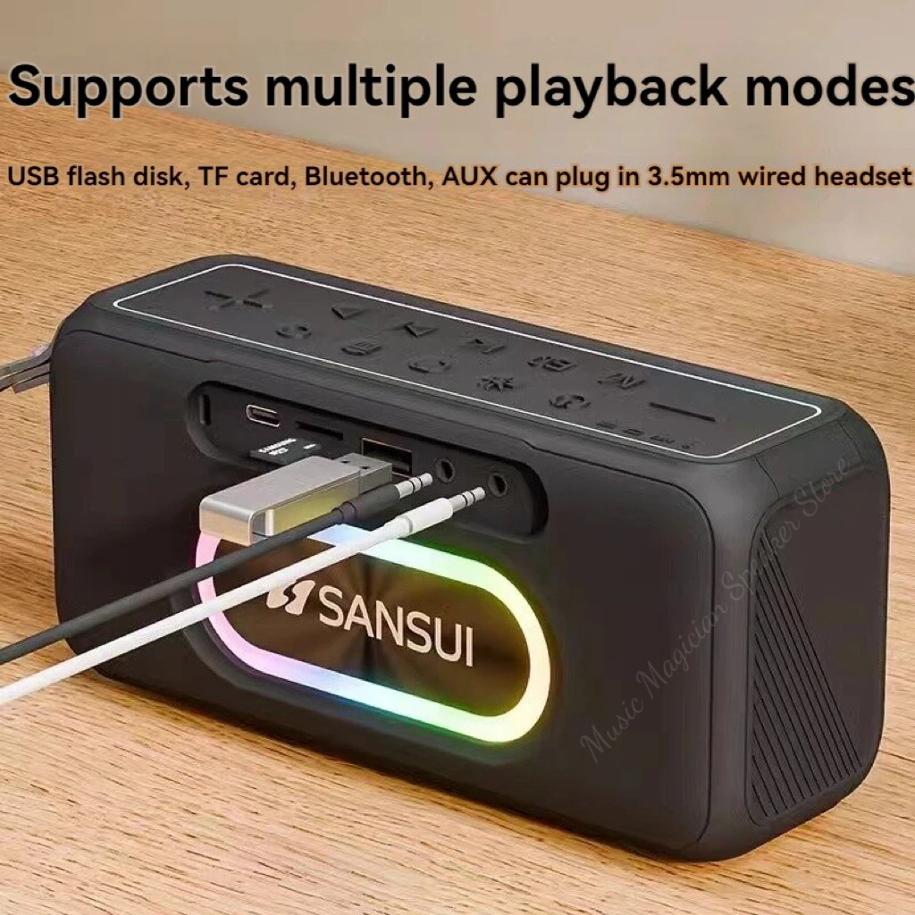 SANSUI F61 altavoces Bluetooth Radio FM HI-FI Subwoofer compatible con salida De auriculares unidad USB tarjeta TF AUX Caixa De Som Bluetooth - imagen 2