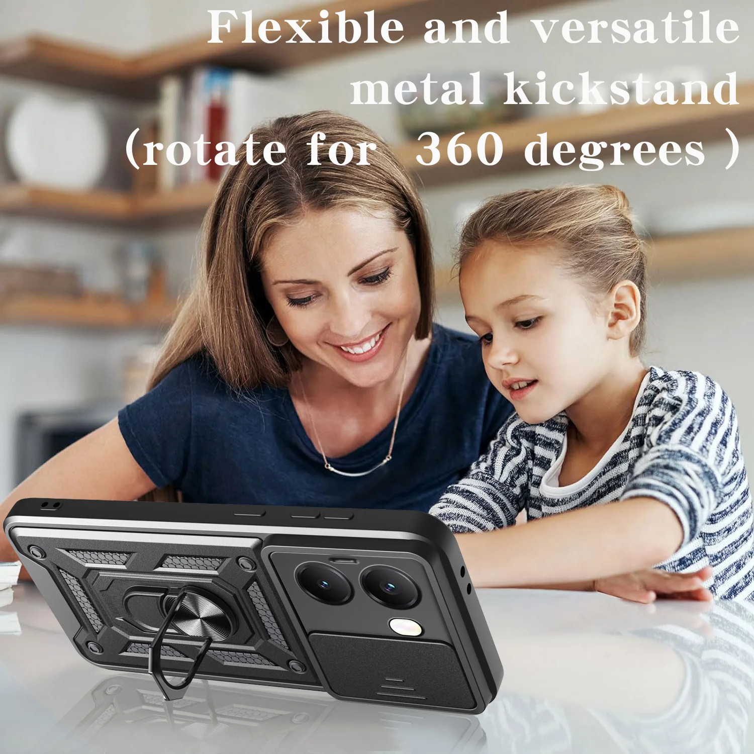 Funda protectora de armadura para cámara Xiaomi POCO X7 Pro 5G, anillo de armadura, soporte magnético, cubierta deslizante para lente de cámara - imagen 3