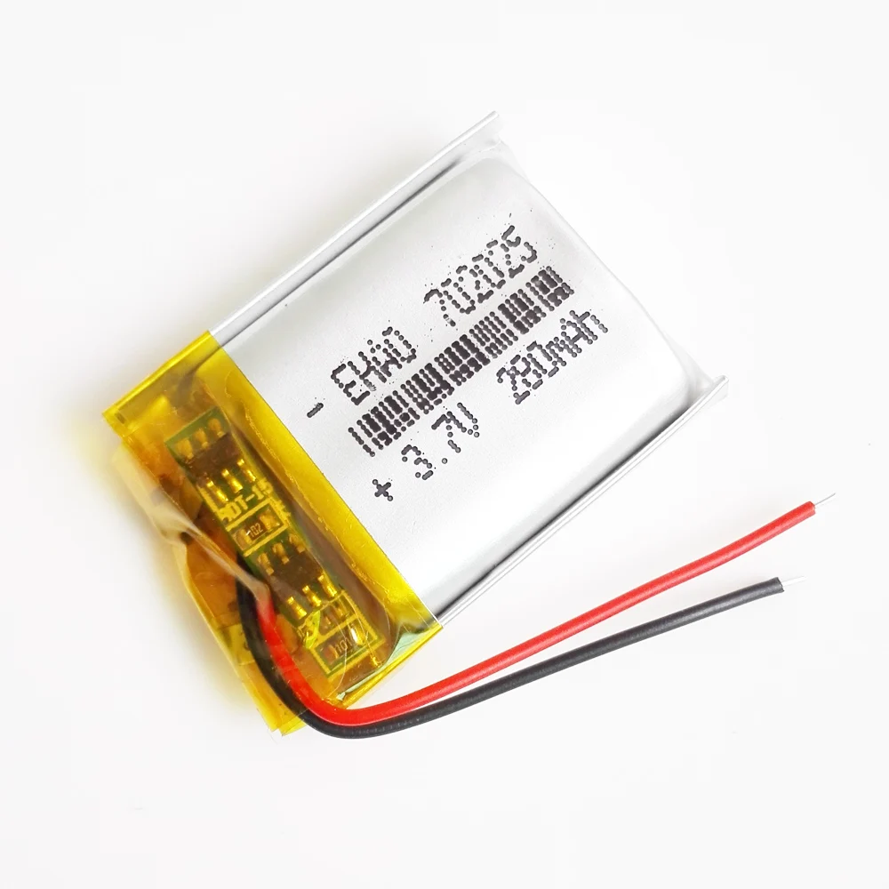 Batería recargable li-po de polímero de litio, 10 piezas, 702025, 3,7 V, 280mAh, para Mp3, GPS, Bluetooth, masajeador de auriculares, venta al por mayor - imagen 4