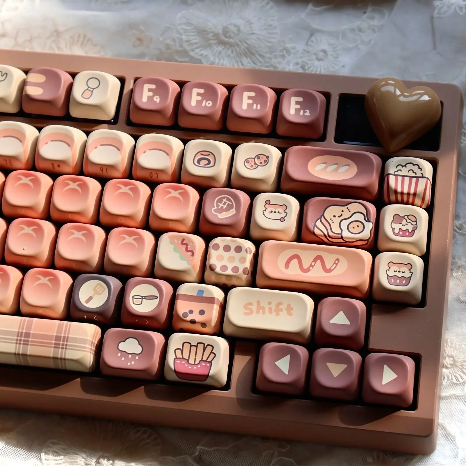 Tecla Retro con diseño de Alicia, bonito pan de Chocolate con degradado, tema delicioso, 2,25/2,75Ul, tecla de entrada, 133 teclas, para Aulat/lluvia 75 - imagen 4