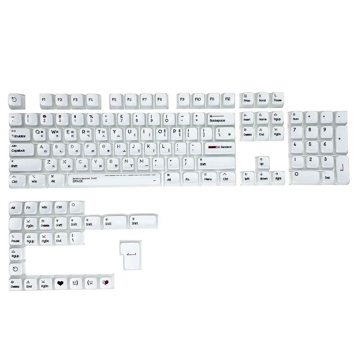 Teclas coreanas blancas minimalistas de 132 teclas, teclas de perfil CBSA para teclado mecánico MX Switch, diseño ISO, teclas con impresión UV - imagen 4