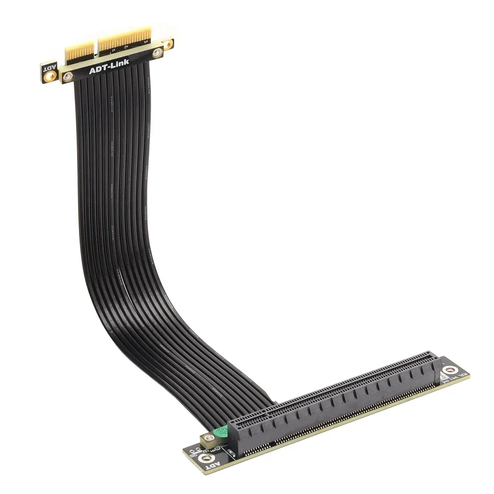 ADT nuevas tarjetas de vídeo gráficas PCIE X16 4,0 a Cable de extensión de ranura PCI-E X4 PCI Express 4,0x16 a x4 adaptador elevador GPU de 90 grados - imagen 5