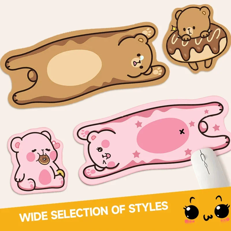 Alfombrilla de ratón de oso para ordenador portátil, escritorio de jugador, alfombrilla suave gruesa antideslizante, alfombrilla de ratón con teclado suave y cómodo de dibujos animados