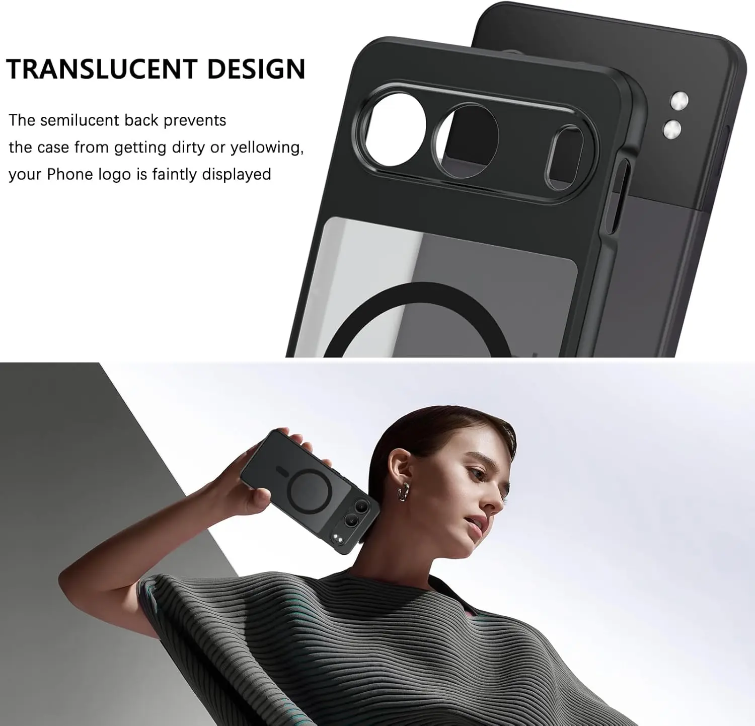 Funda translúcida para Magsafe, carga inalámbrica magnética, PC duro, protección de cámara mate para Oneplus Nord 4 Nord4 5G - imagen 3