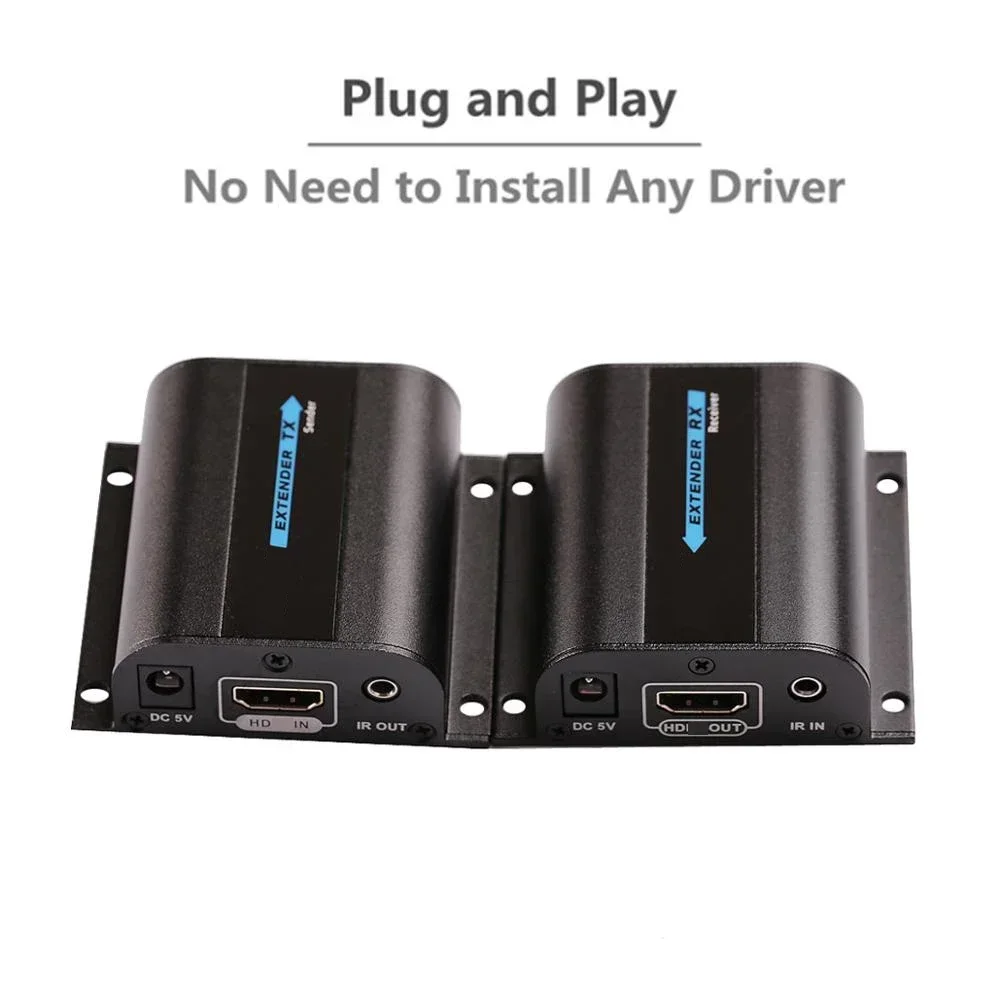 Extensor de Cable Ethernet HDMI de 60m, 1080P por Cable de red CAT6, transmisor y receptor de vídeo RJ45, convertidor para ordenador portátil, PC a TV - imagen 2