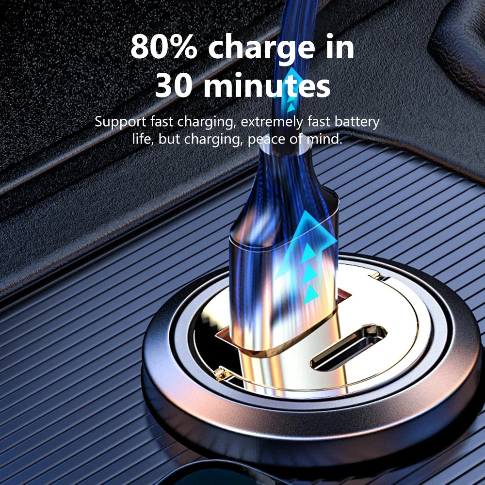 Olaf 120W Mini cargador de coche de carga rápida para iPhone QC 3,0 Mini PD USB tipo C cargador de teléfono móvil de coche para Xiaomi Samsung Huawei - imagen 2