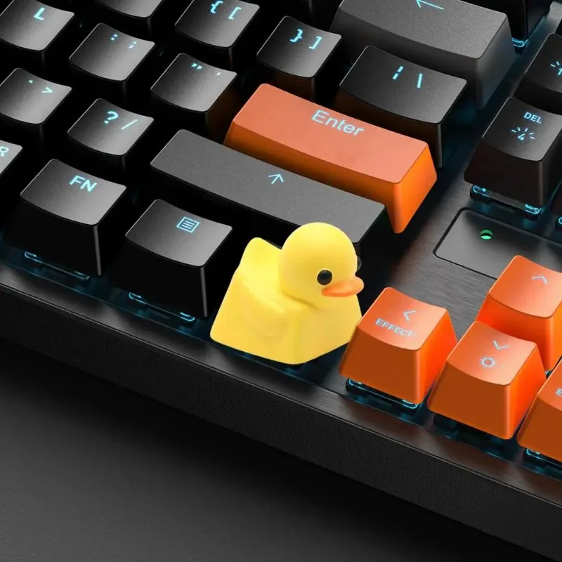 Gorros de teclado de pato, teclas de teclado mecánico de resina de pato amarillo, piezas de repuesto, decoración bonita, accesorios de juego en General - imagen 5