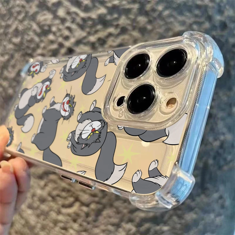 Divertida funda de teléfono con diseño de gato Lucifer para iPhone 16 15 14 Plus 13 12 Mini 11 iPhone16 Pro Max X Xs XR 7 8, funda transparente suave a prueba de golpes - imagen 3