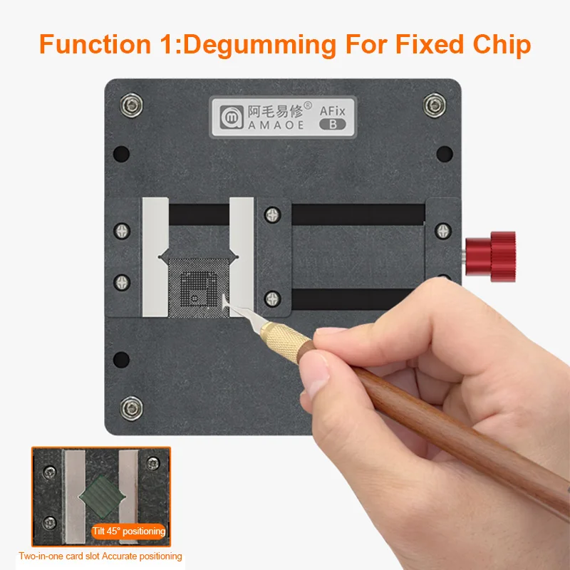 Mini plataforma de reparación de teléfonos móviles con Base AMAOE AFix-A AFix-B, juego de accesorios de eliminación de pegamento de Chip de placa base Universal - imagen 5