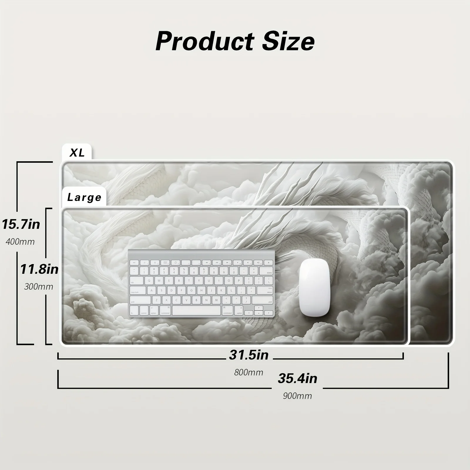 Alfombrilla de ratón grande de dragón chino, 900x400MM, con bordes cosidos, alfombrilla de escritorio de goma antideslizante para juegos y escritorio de oficina, deportes electrónicos - imagen 4