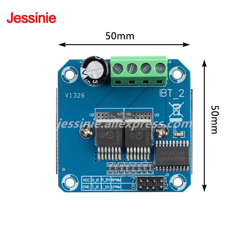 BTS7960 Módulo de accionamiento de motor de coche inteligente de alta potencia 43A Control limitador de corriente Unidad de refrigeración semiconductor - imagen 5