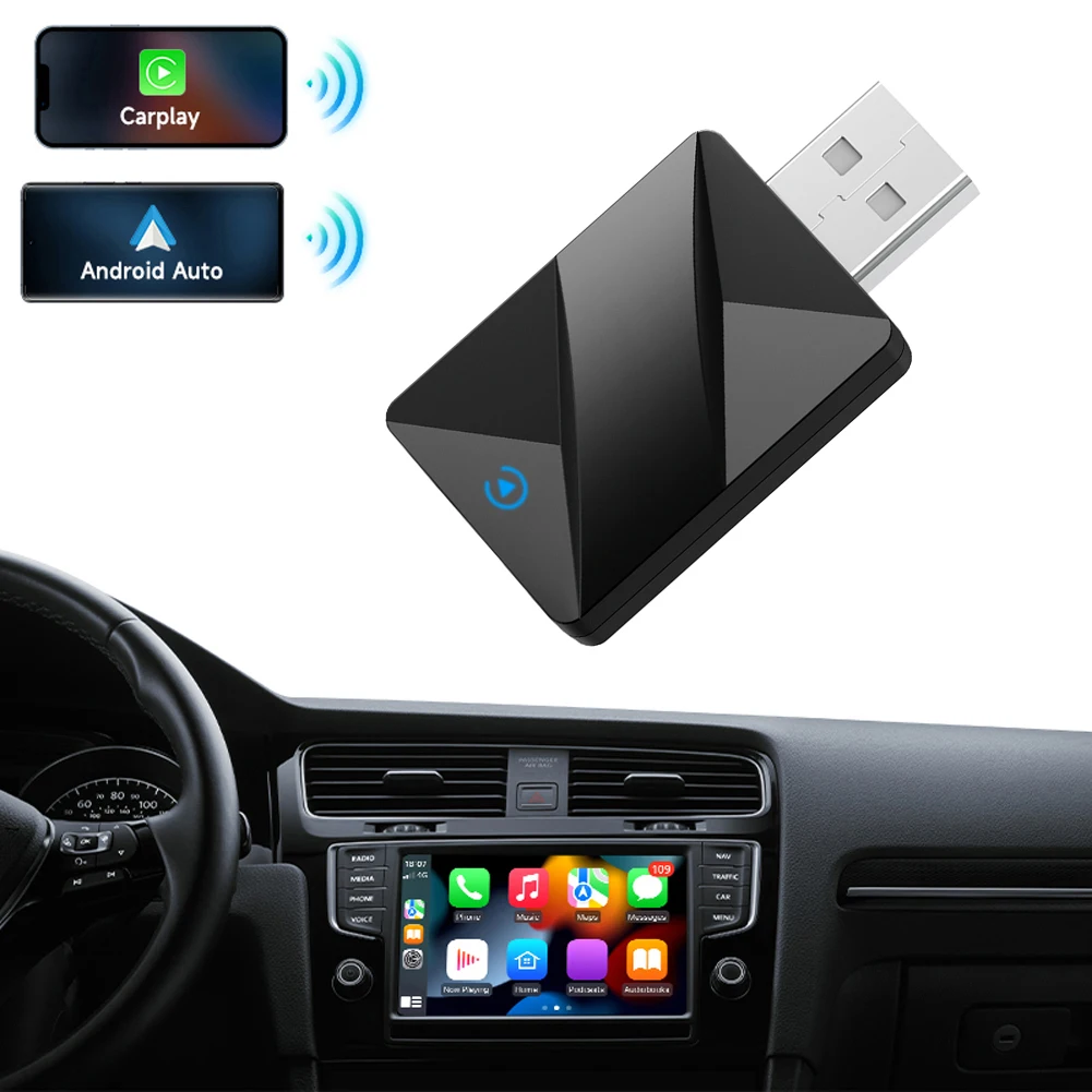 Adaptador inalámbrico CarPlay Android Auto 2 en 1, Dongle USB, Mini caja, adaptador Carplay inalámbrico para coche con cable a Carplay inalámbrico - imagen 2