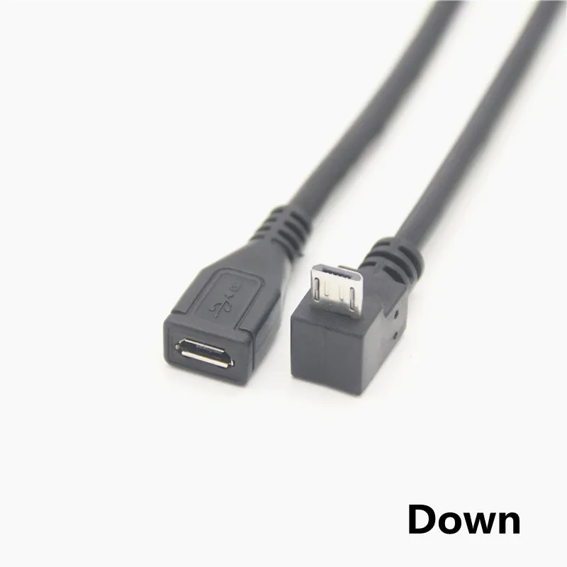 Cable de extensión Micro USB 2.0 macho a hembra de 90 grados arriba abajo izquierda derecha - imagen 3