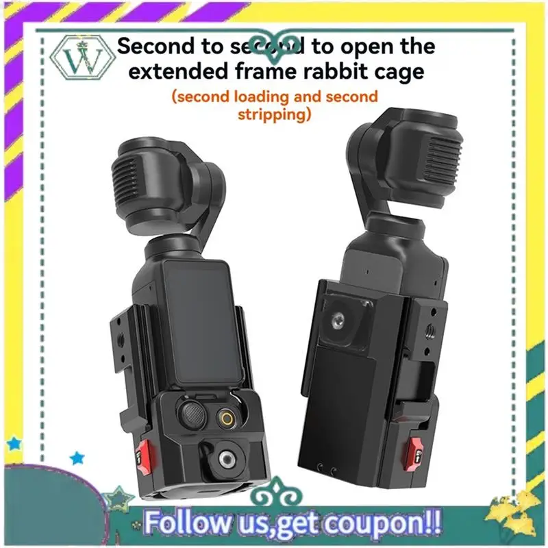 Marco de protección A28Q para DJI OSMO POCKET 3, adaptador de extensión de aluminio con soporte de liberación rápida, carcasa de montaje de zapata fría - imagen 2