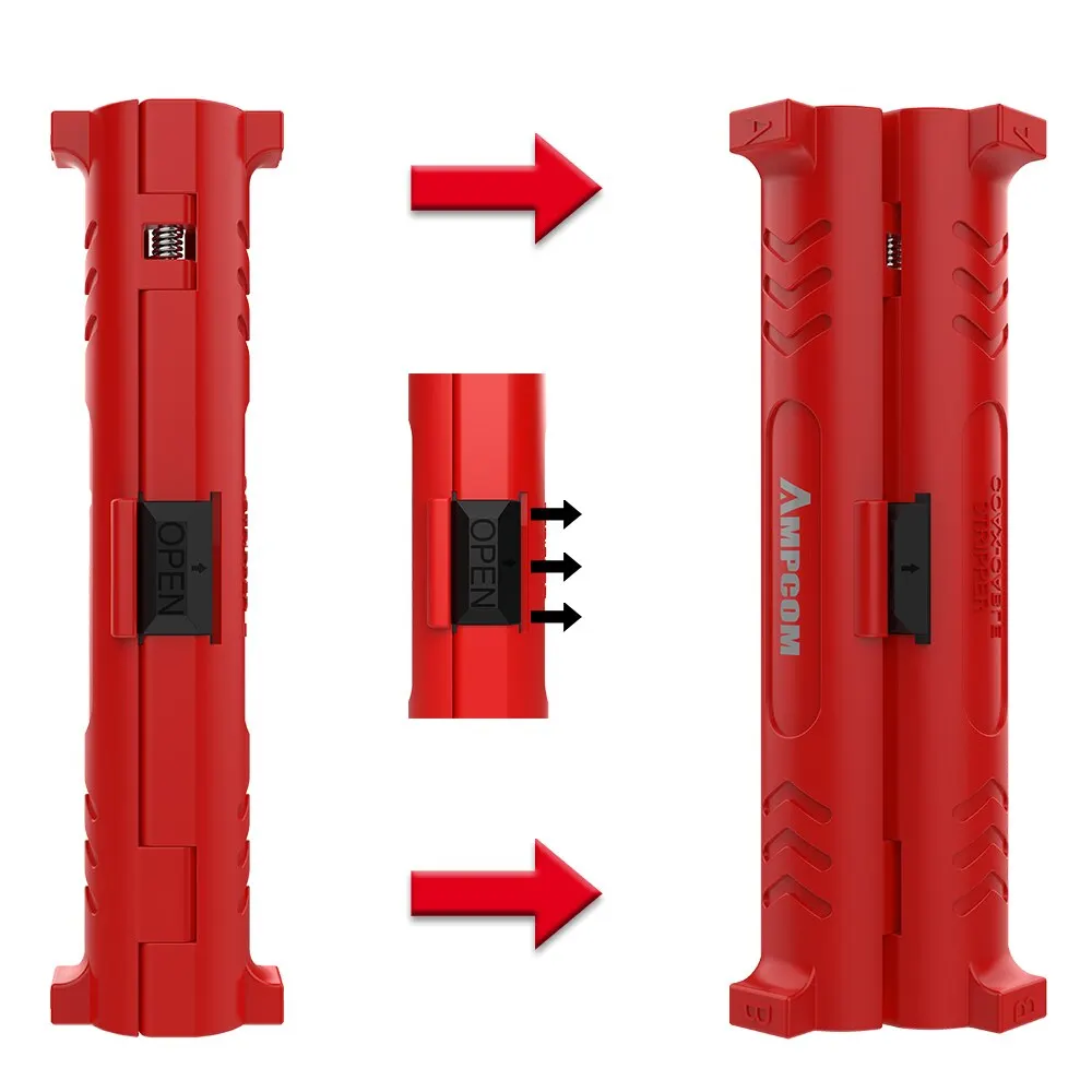 AMPCOM Pelacables eléctrico, herramientas de Cables de red de bolígrafo, cortador de Cable Coaxial giratorio, máquina de corte, alicates - imagen 3