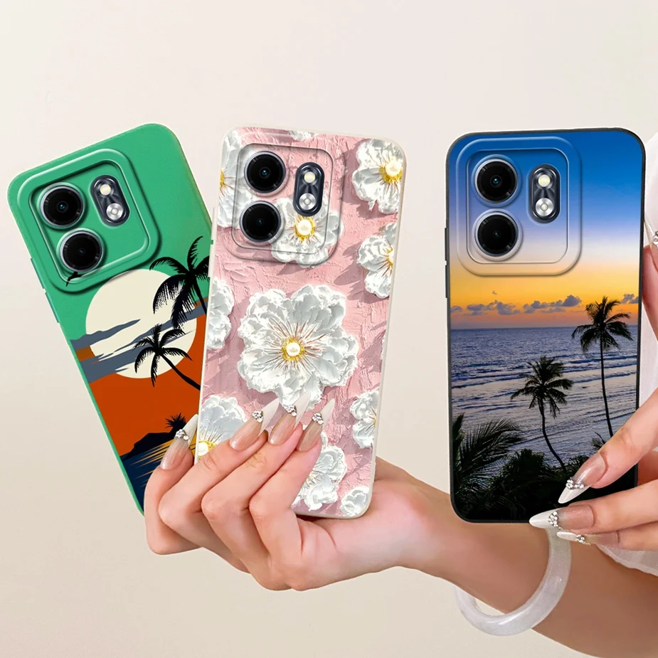 Para Infinix Hot 50i 4G funda X6531 flores de lujo cubierta pintada de caramelo funda de teléfono suave TPU para Infinix Smart 9 Smart9 Hot50i Shell - imagen 3