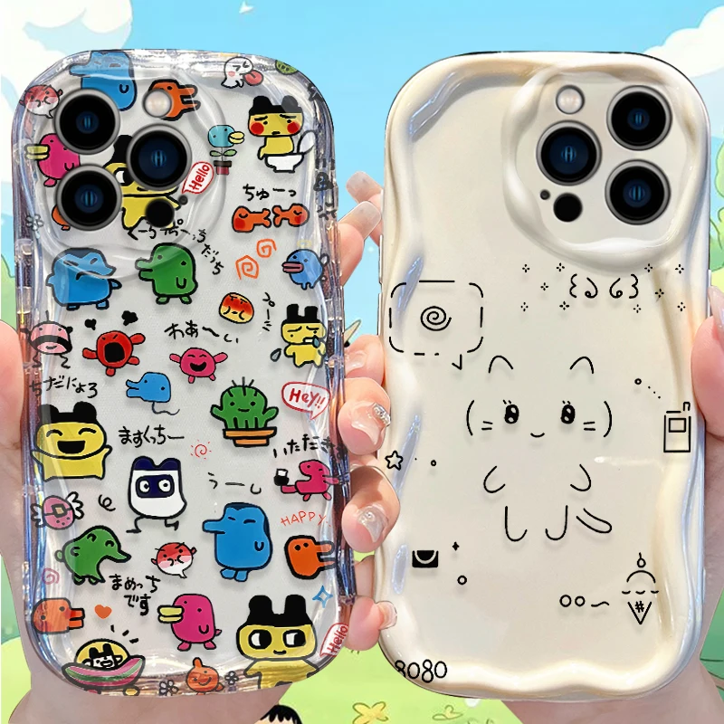 Funda T-Tamagotchi K-Kuchipatchi para iPhone 17 Air 16 E 15 14 Plus 13 12 Mini 11 Pro Max Fundas de silicona líquida a prueba de golpes Funda