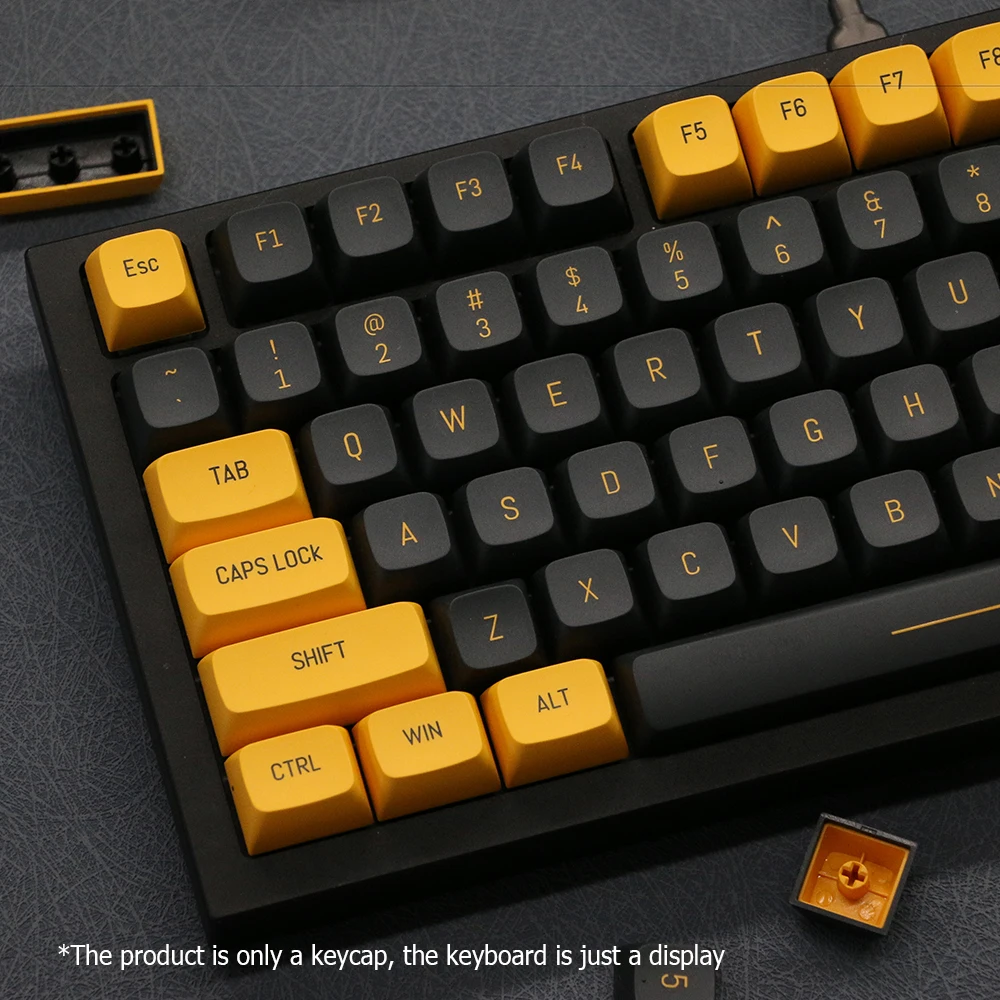 149 teclas Similares Cherry PBT teclas de doble disparo para teclado mecánico Mx Switch doble inyección de Color negro amarillo Keycap