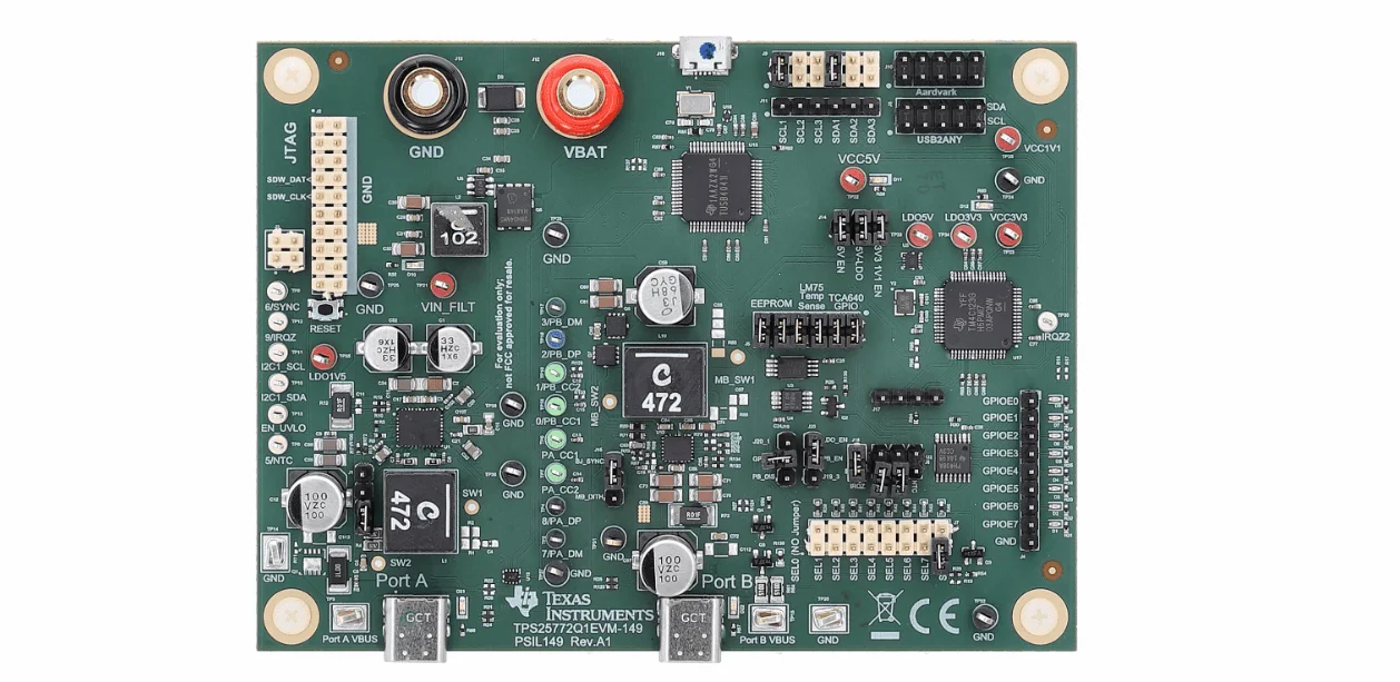 Módulo de evaluación del controlador PD de electricidad tipo USB TPS25772Q1EVM-149-C Placa de desarrollo TI - imagen 3