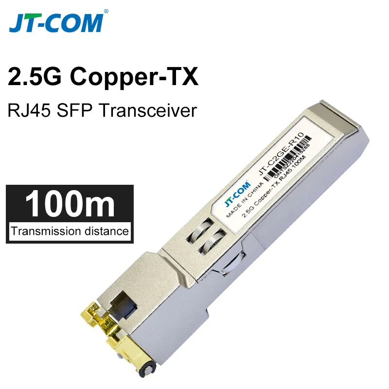 Módulo SFP de cobre 2.5G 10G RJ45 2.5GBase-Tx Ethernet fibra óptica FTTH Compatible con con conmutador Cisco/Mikrotik 100m