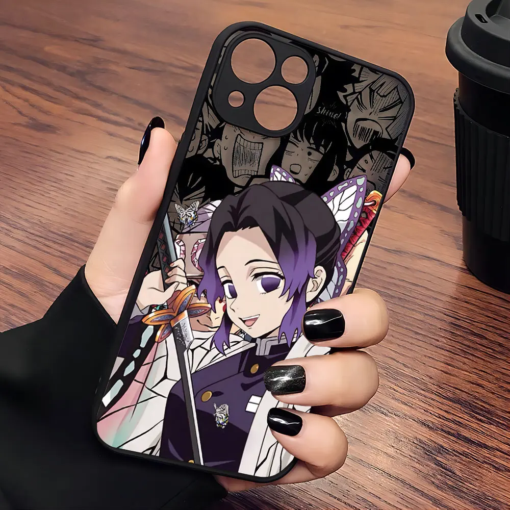 Funda de teléfono de Anime Demon Slayer, carcasa trasera transparente mate para iPhone 16, 15, 14, 13, 12, 11, Mini Pro Max, X, XR, XSMax, 7, 8 Plus - imagen 4