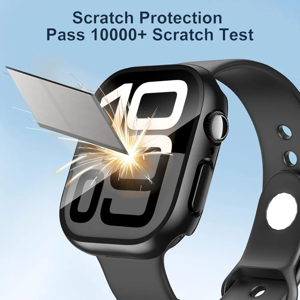 Vidrio templado + cubierta para Apple Watch Series 11 10 42mm 46mm Protector de pantalla para reloj inteligente funda protectora de PC dura para iWatch S 11 - imagen 3