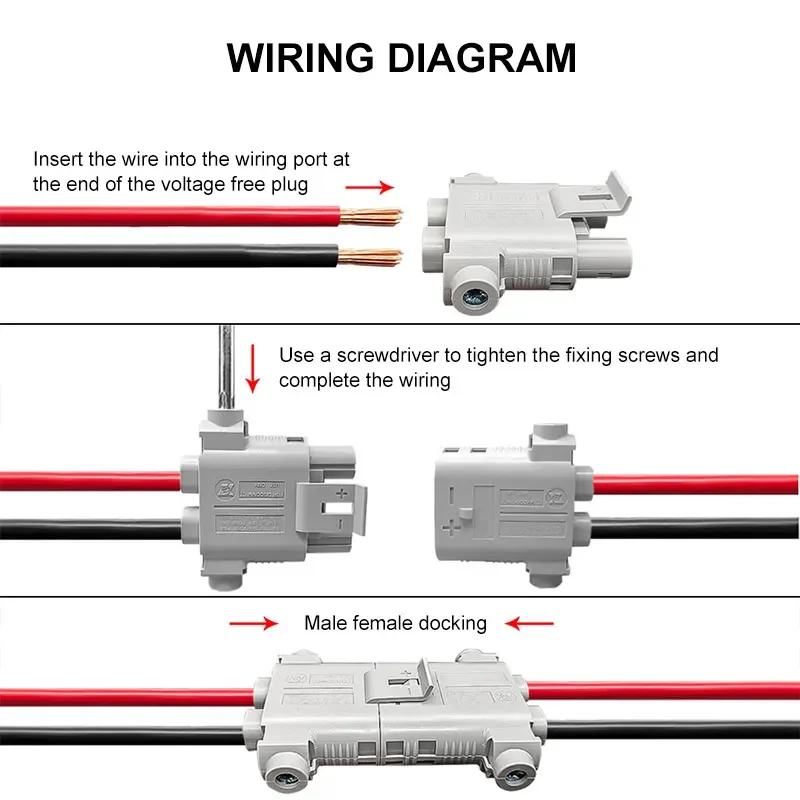 Conector macho hembra impermeable de 100A para estacionamiento, aire acondicionado, camión de alta corriente, enchufe de cabezal de alimentación de carga antidesprendimiento - imagen 3