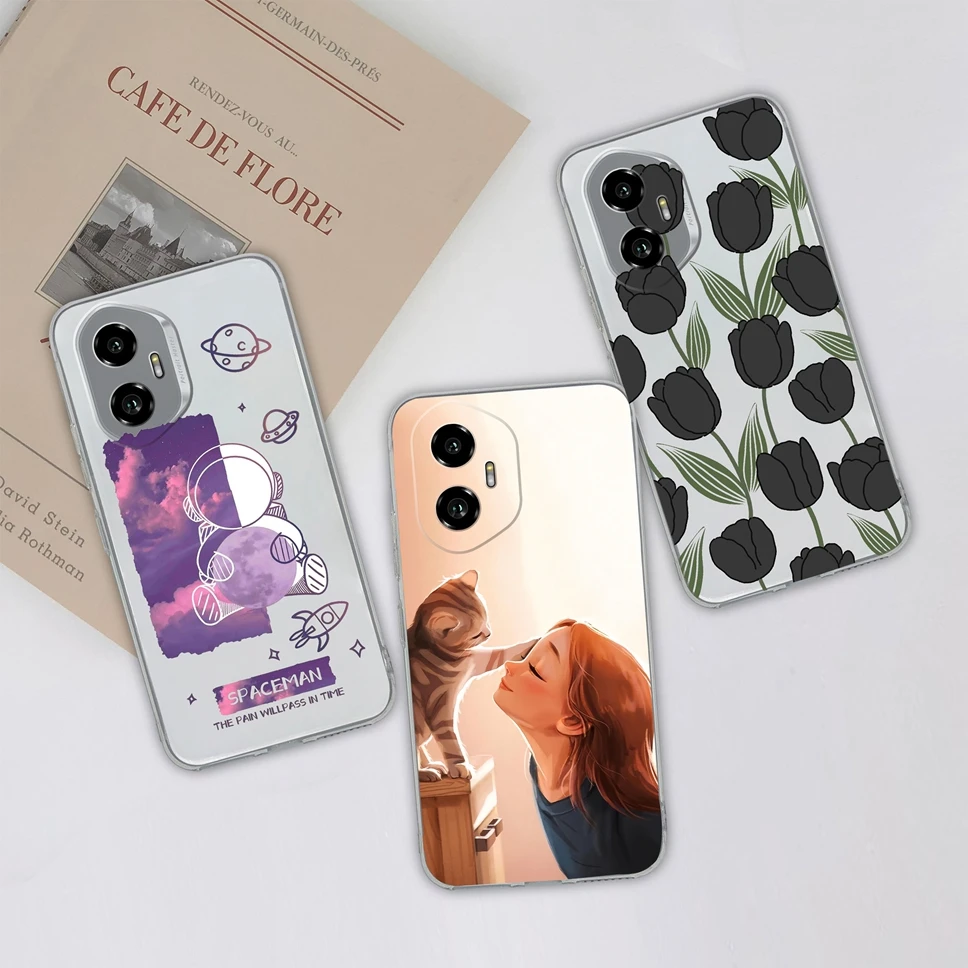 Funda de teléfono para Honor 300 Pro, Funda protectora de silicona suave con bonita flor transparente para Honor300Pro 300Pro, Funda de 6,78 pulgadas - imagen 2