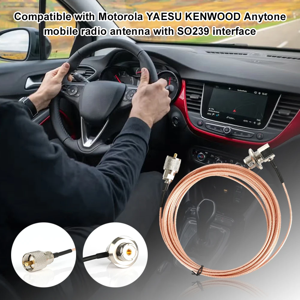 Cable de extensión de antena SC-316 PL-259 SO-239 de 5 metros Cable coaxial Cable de extensión de Radio de coche para Kenwood para Yaesu - imagen 3
