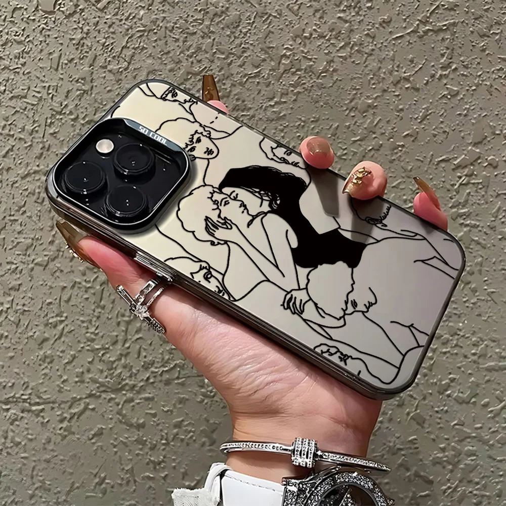 Funda de teléfono Kiss Sexy para chicas, funda trasera mate anticaída para iPhone 16 15 14 13 12 11 mini Pro Max X XR XSMAX 8 7 Plus - imagen 4