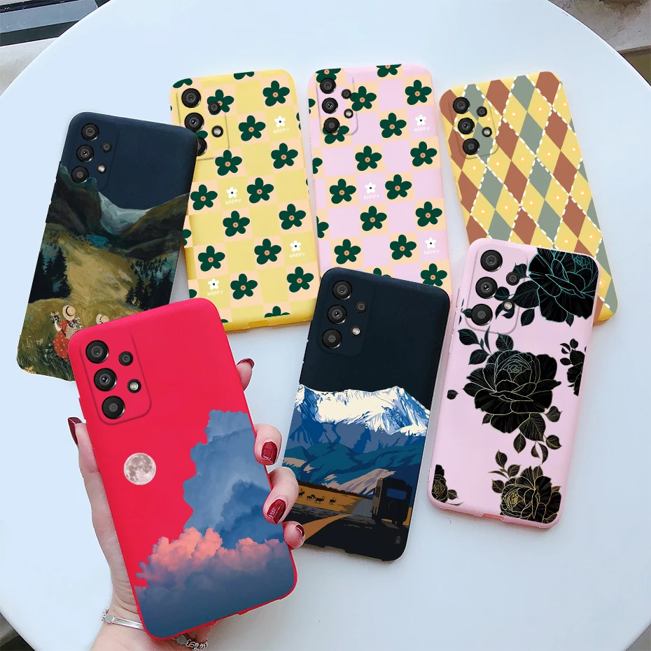 Funda de silicona para Samsung Galaxy A13, 4G, A135F, A33, A53, A73, 5G, Funda con patrón de flores para Samsung A13, A13, A13, 2022, Funda de TPU suave - imagen 2