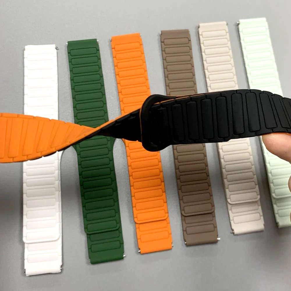 Pulsera de silicona con bucle magnético de 22mm y 20mm para reloj Realme, correa suave para reloj Realme S2/S 2 3 Pro, correa deportiva para reloj inteligente - imagen 5