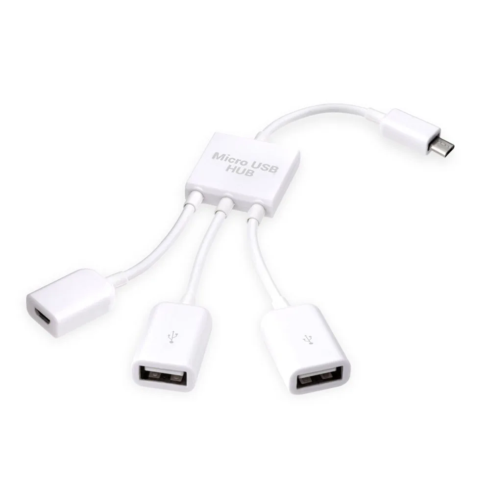 Adaptador de concentrador OTG Micro USB TYPE-C 3 en 1 para teléfono inteligente/tableta divisor Micro USB Compatible con Apple, Samsung, Lenovo, Asus - imagen 2