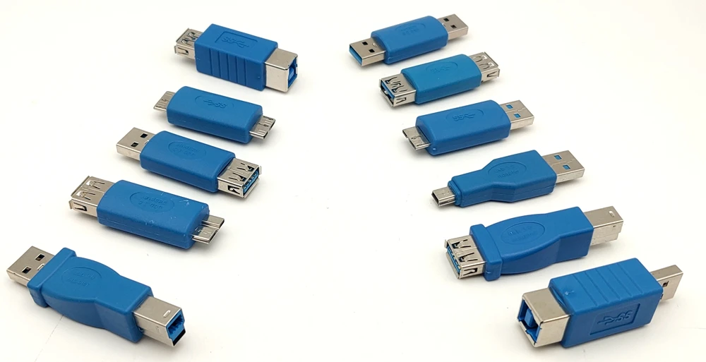 1 Uds Super velocidad USB 3,0 tipo A macho hembra a USB 3,0 tipo B macho-hembra Adaptador convertidor de impresora micro B conector macho - imagen 3