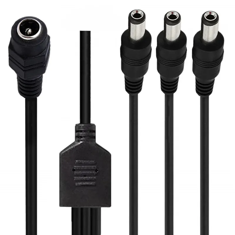 5,5mm x 2,1mm 1 a 2/3/4/5/6/8 vías 5V 12V 24V DC Cable de alimentación divisor macho hembra Cable conector para tira de LED cámara CCTV
