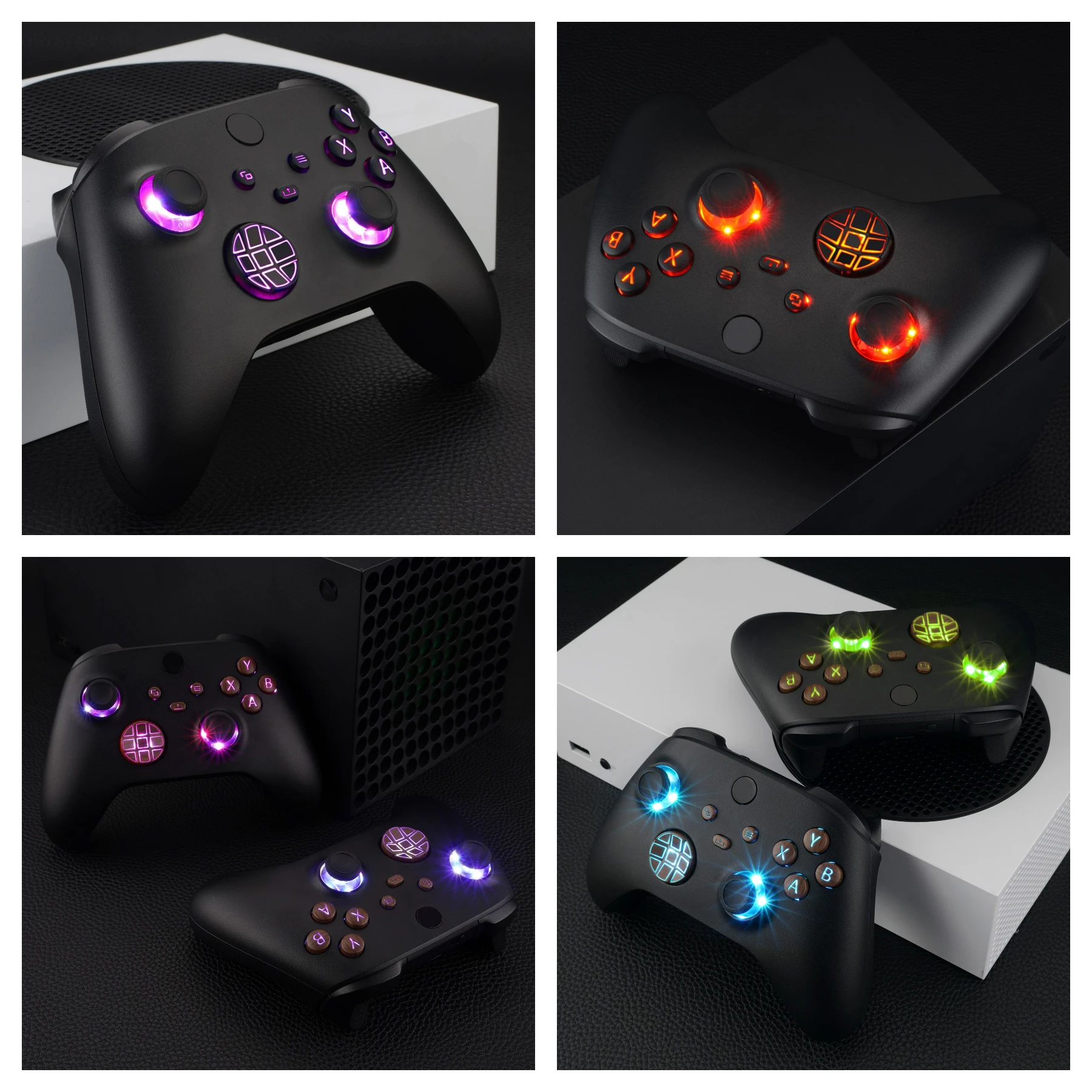 eXtremeRate Kit LED DTF V2 luminoso multicolor para controlador Xbox Series X/S modelo 1914, botones de palanca de mando D-pad - imagen 5