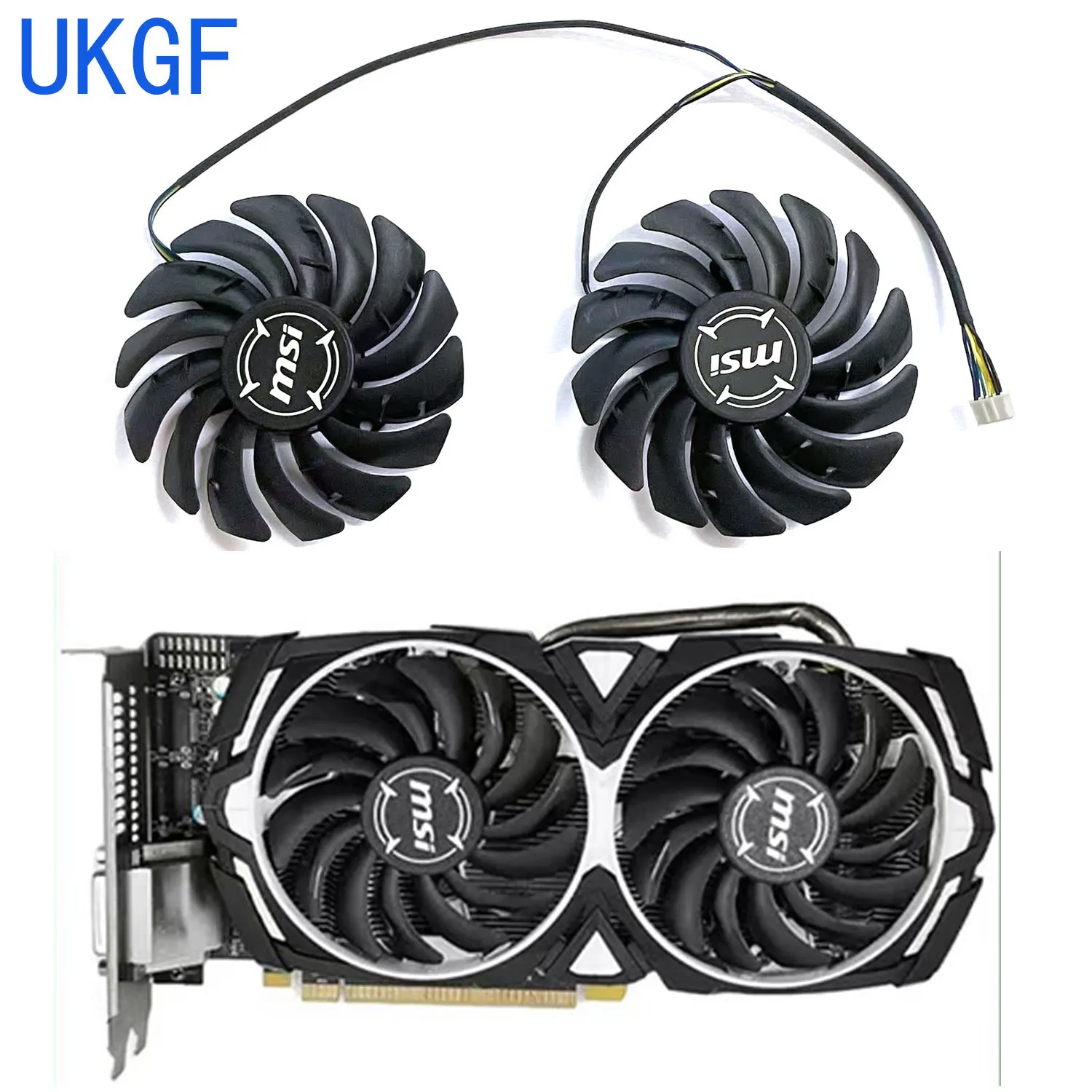 Nuevo ventilador de doble bola 85MM 4PIN Rx580 Rx570 P106-100 ventilador de minería adecuado para tarjeta gráfica MSI RX 470 480 570 580 Armor