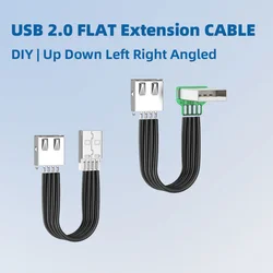 Cable Extensión USB 2.0 Silicona Plano 90° Pendrive Teclado Ratón