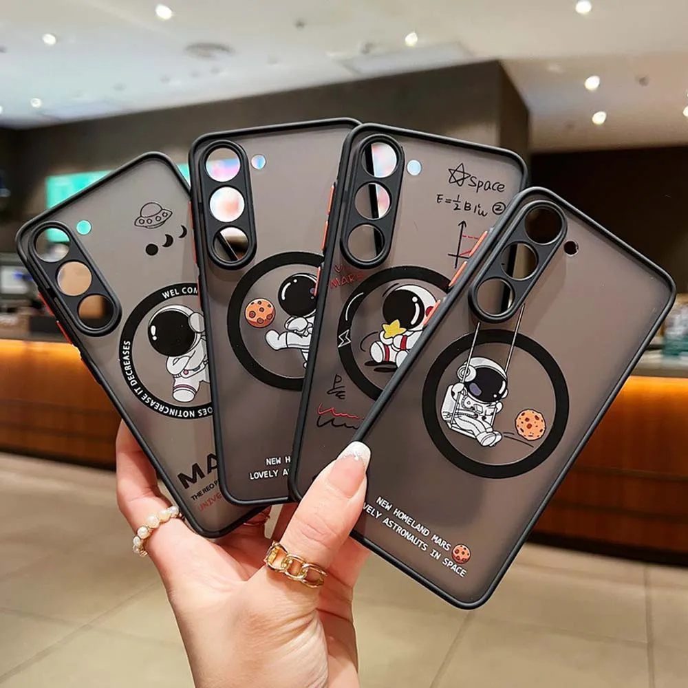 Para Magsafe funda magnética de carga inalámbrica para Samsung Galaxy S25 S24 S23 S22 S21 Plus Ultra S20 FE astronauta espacial cubierta mate - imagen 3