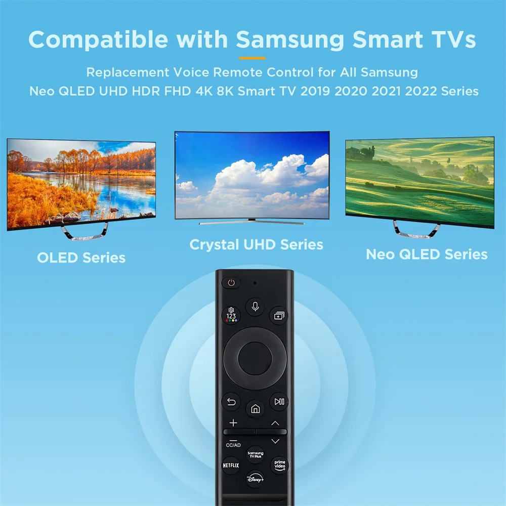 BN59-01385A Control remoto por voz para televisores Samsung Smart TV 2019-2023 Crystal UHD Neo QLED OLED 4K 8K Series (sin función solar) - imagen 4