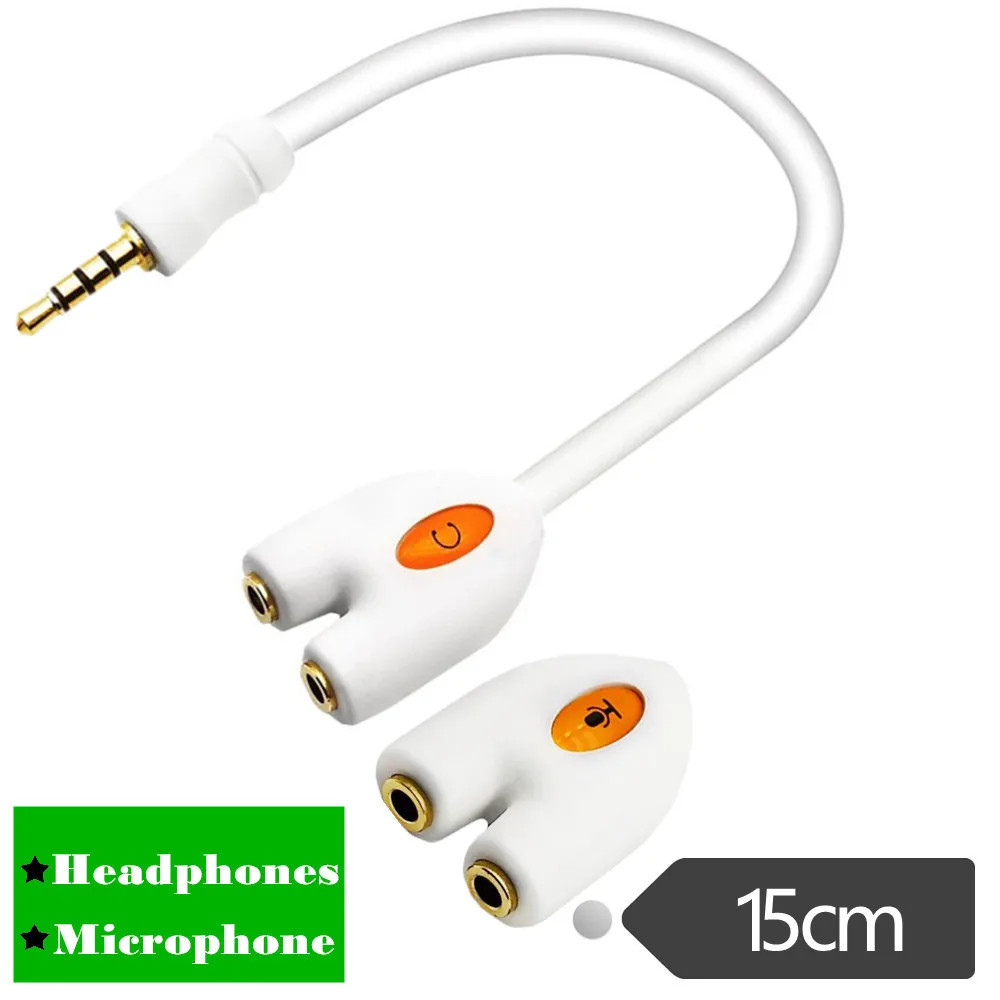 Auriculares de audio uno en dos de alta calidad chapados en oro con micrófono de 3,5 mm, 4 etapas divididas en 2 cables de bares colectores - imagen 3