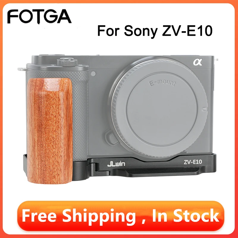 FOTGA para Sony ZV-E10 L placa DSLR Vlog Kit de cámara con mango de madera soporte protector accesorios de vídeo Stalibiler - imagen 2