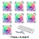 7 Fans  A Hub 9 W