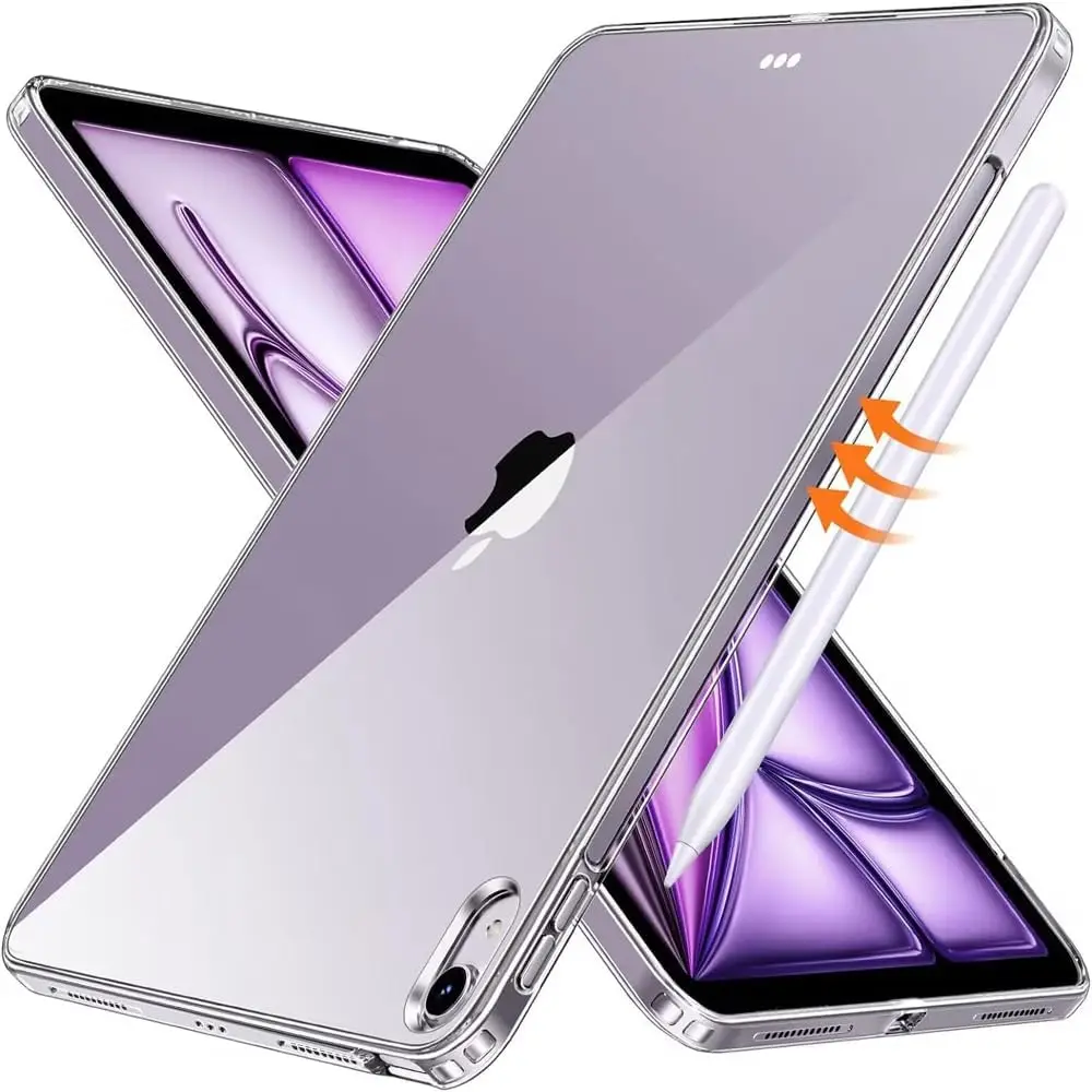Funda de silicona para iPad Air 11 13 2024, funda transparente suave de TPU, funda trasera para tableta para iPad A2902 A2899 A2900 A2898