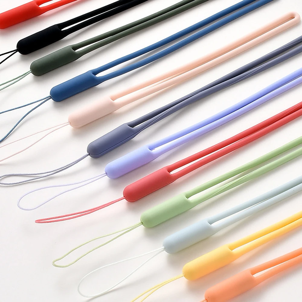 Correas de muñeca con cordón de mano, dijes de silicona para llaves de cámara de teléfono móvil, cadena de cordón lindo, llavero, cuerda colgante - imagen 2