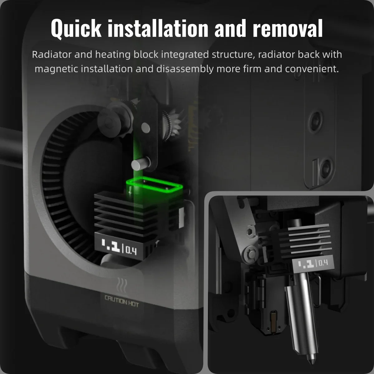 Kit Hotend mejorado para Bambu Lab P2S 0,2/0,4/0,6/0,8mm boquilla de acero endurecido reemplazar extremo caliente Bambulab P2S cabezal de impresión de impresora 3D - imagen 3