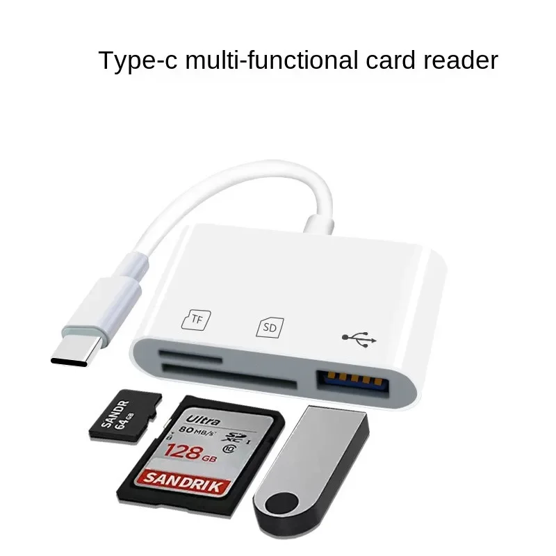 Lector de tarjetas tipo C a conexión USB SD TF Adaptador de lector de tarjetas de memoria inteligente para Macbook Pro Puerto tipo C 2 en 1 o 3 en 1