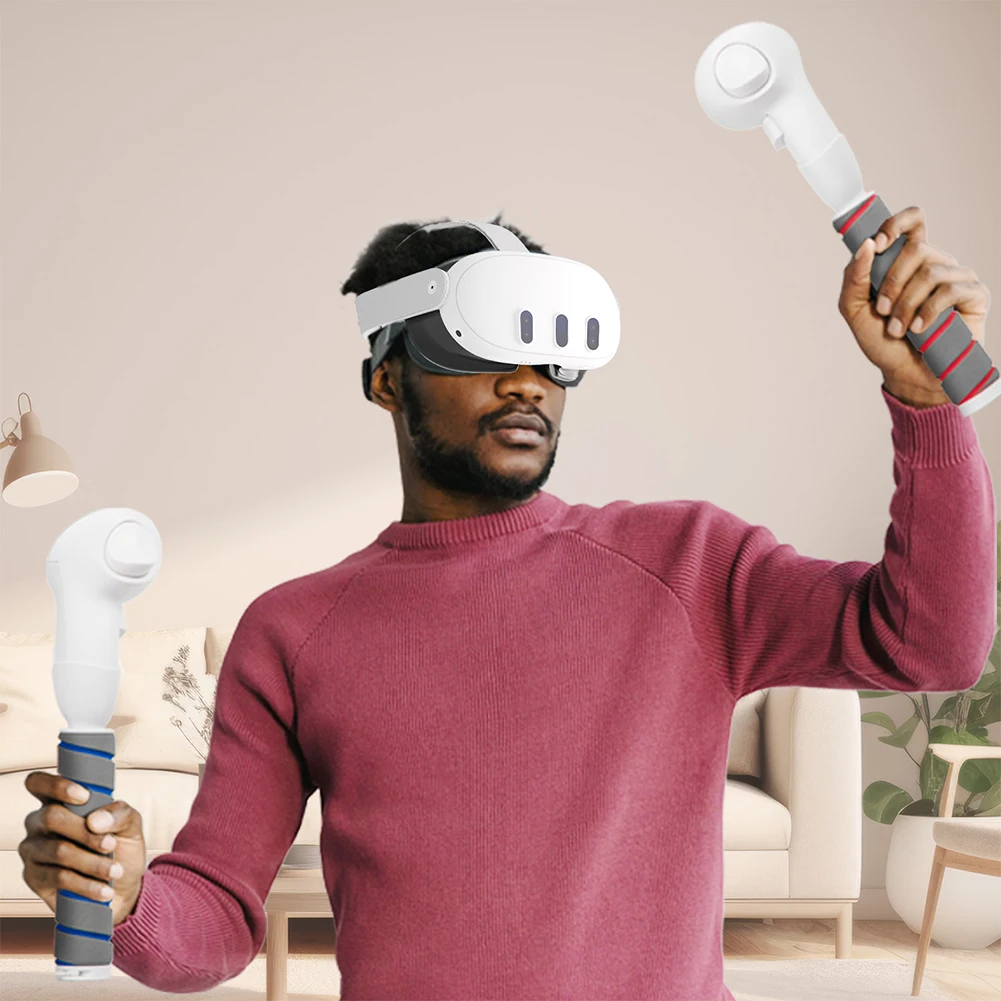Accesorios de mango de juego VR, empuñaduras de extensión de manijas dobles, empuñaduras de extensión extensoras de mango VR para controlador Meta Quest 3S/Quest 3 - imagen 5