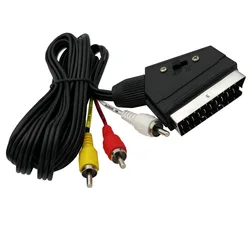 Cable SCART a RCA Triple 21pin para TV/DVD – Audio y Vídeo