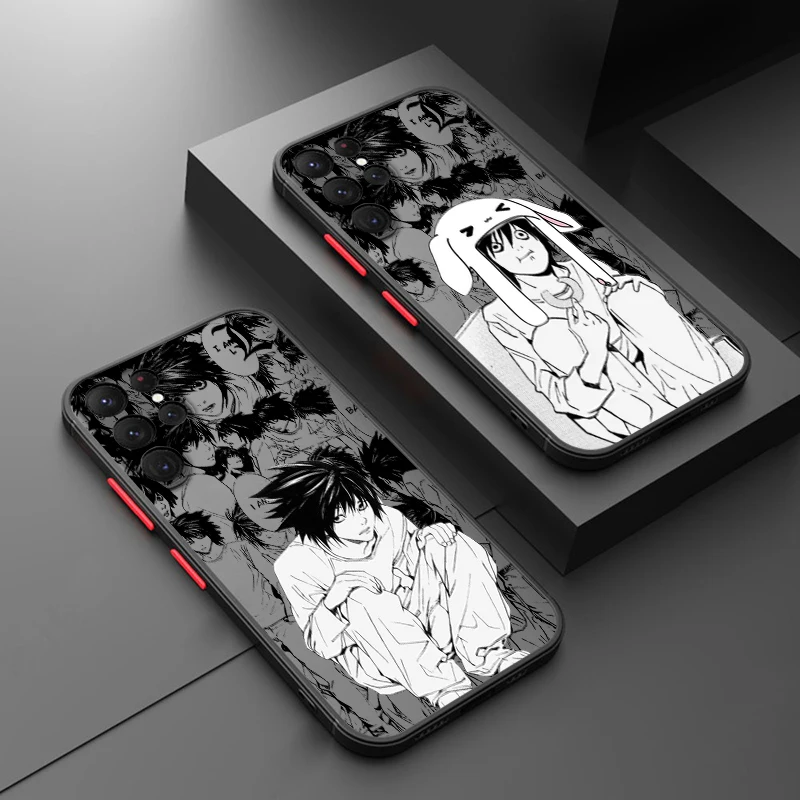 Funda de teléfono translúcida esmerilada Death Note L Lawliet para Samsung A72, A54, A53, A52S, A34, A32, A33, A24, A23, A22S, A02 Lite